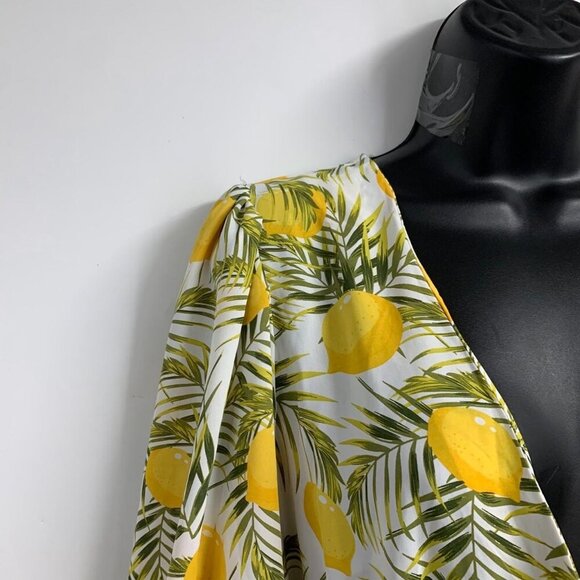 Fashion Nova Women's Lemon Drop Hi Low Long Sleeve V Neck Dress‎ Size L NWT - Picture 4 of 15